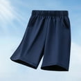 thumbnail image 6 of LIIPEE Boys Sport Shorts Solid Color Elastic Waist Wide Leg Shorts With Pockets Girl Stylish Weekend Shorts,Navy,11-12 Years, 6 of 9
