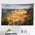 thumbnail image 1 of Sicily Tapestry, Taormina Coastline Photo from Balcony with Cactus and Succulents in Pots Italy, Fabric Wall Hanging Decor for Bedroom Living Room Dorm, 2 Sizes, Multicolor, by Ambesonne, 1 of 1