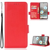 Designed for Google Pixel 8 Case, Luxury PU Leather Wallet Phone Case with Card Holder Flip Kickstand Drop Protection Phone Case Cover for Google Pixel 8 - Red