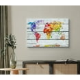 thumbnail image 2 of wall26 Canvas Print Wall Art Bright Rainbow World Map on Wood Panels Architecture &amp; Maps Cities Illustrations Modern Art Rustic Scenic Relax/Calm Multicolor for Living Room, Bedroom, Office - 16&, 2 of 5