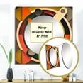 thumbnail image 3 of Designart "Retro Vintage Circular Inspirations" Modern Midcentury Square Mirror For Wall Decor - Large Gold Square Printed Wall Mirror Art - Wall Mounted Square Large Mirror, 3 of 5