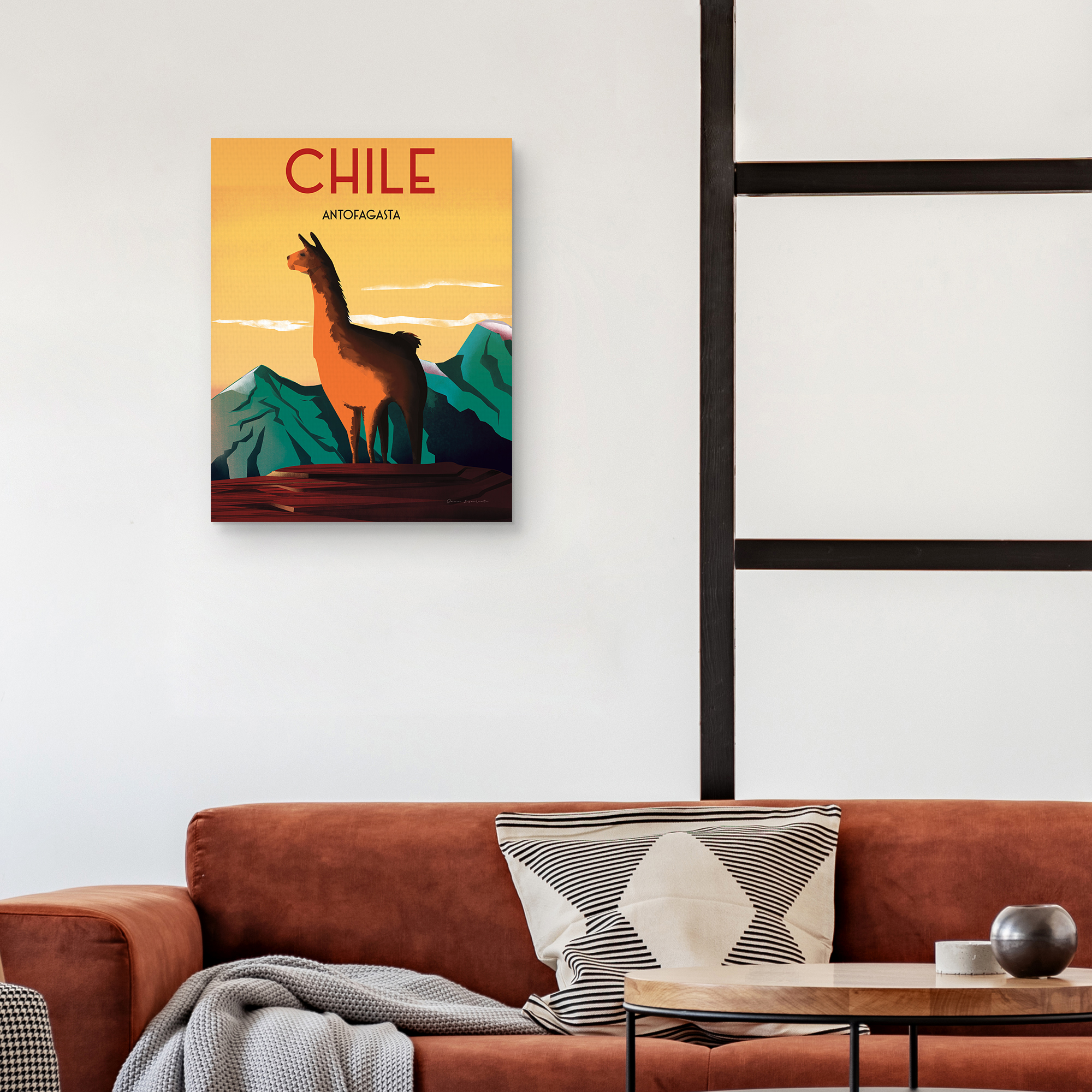 Masterpiece Art Gallery Chile Cities Canvas Art Print, 22" x 28", by Omar Escalante
