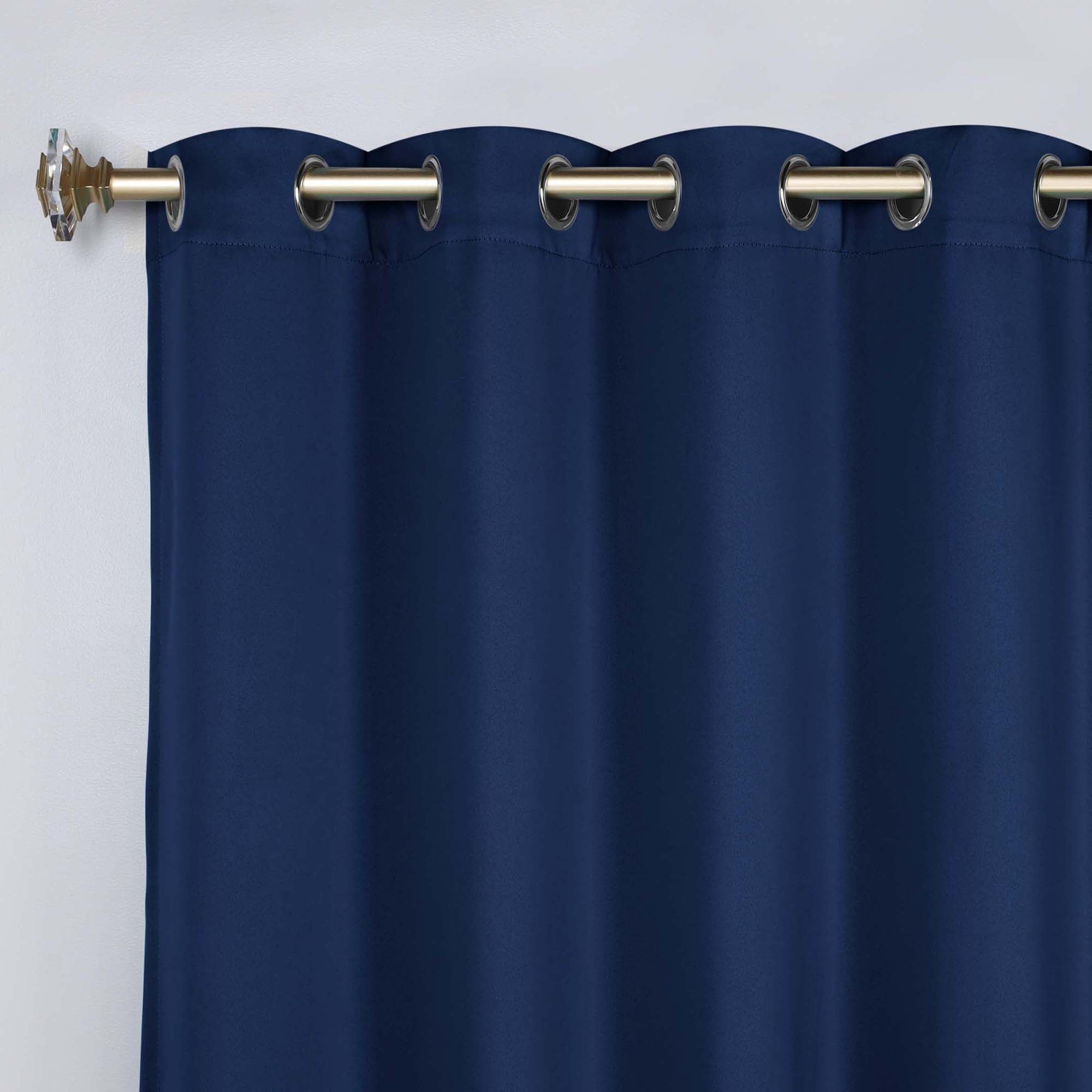 Superior Blackout Solid Light Filtering Grommet Curtain Panel Set, 42" x 84", Navy Blue