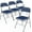 Navy Blue, variant on PEXMOR 4 Pack Navy Blue Folding Chair, Padded Cushion Portable Metal Frame PU Leather, Outdoor Office Wedding