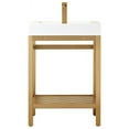 thumbnail image 5 of Ablitas 24" Single Sink Bath Vanity Brushed Gold Metal Frame White Top & Mirror, 5 of 8