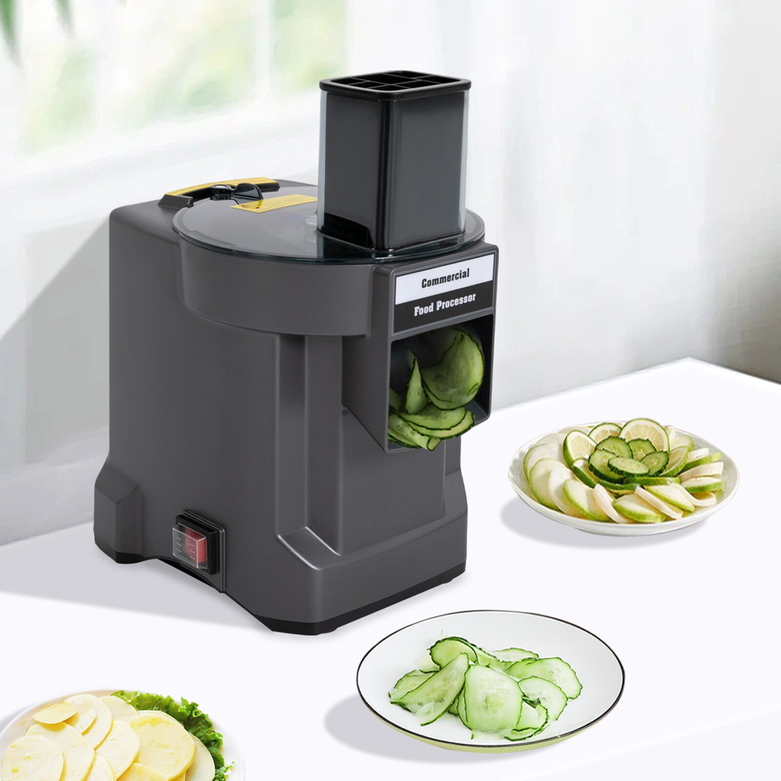 3-in-1 Commercial Vegetable Processor, Vegetable Slicer Shredder Dicer, Electric Food Processor with 3 Blades