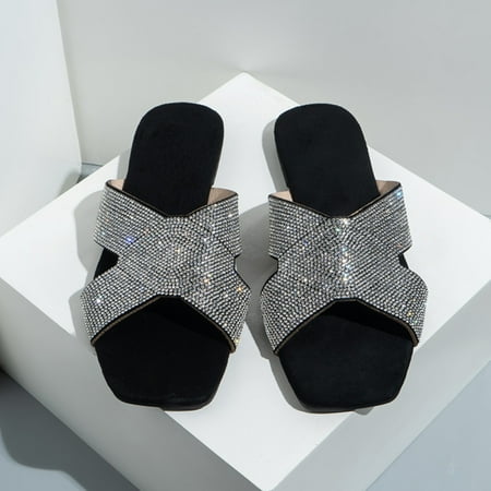 

KaLI_store Travel Slippers Platform Pillow Slippers Slides for Women and Men EVA Anti-Slip Cloud Slippers Lightweight Spa Open Toe Shower Sandals for Indoor & Outdoor Black Side 7.50