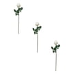thumbnail image 2 of 3Pcs Artificial Flowers, Artificial Roses, Silk Artificial Flowers, Realistic Rose Bouquets with Long Stems, Wedding, Family Party, Birthday Decorations. 3Pcs White, 2 of 6