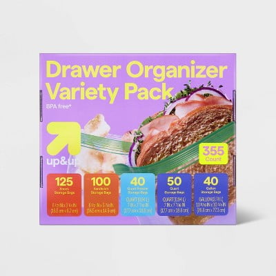 Food Storage Bags Variety Pack - Clear - 355ct - Double Seal Lock, BPA-Free, Multipurpose Use