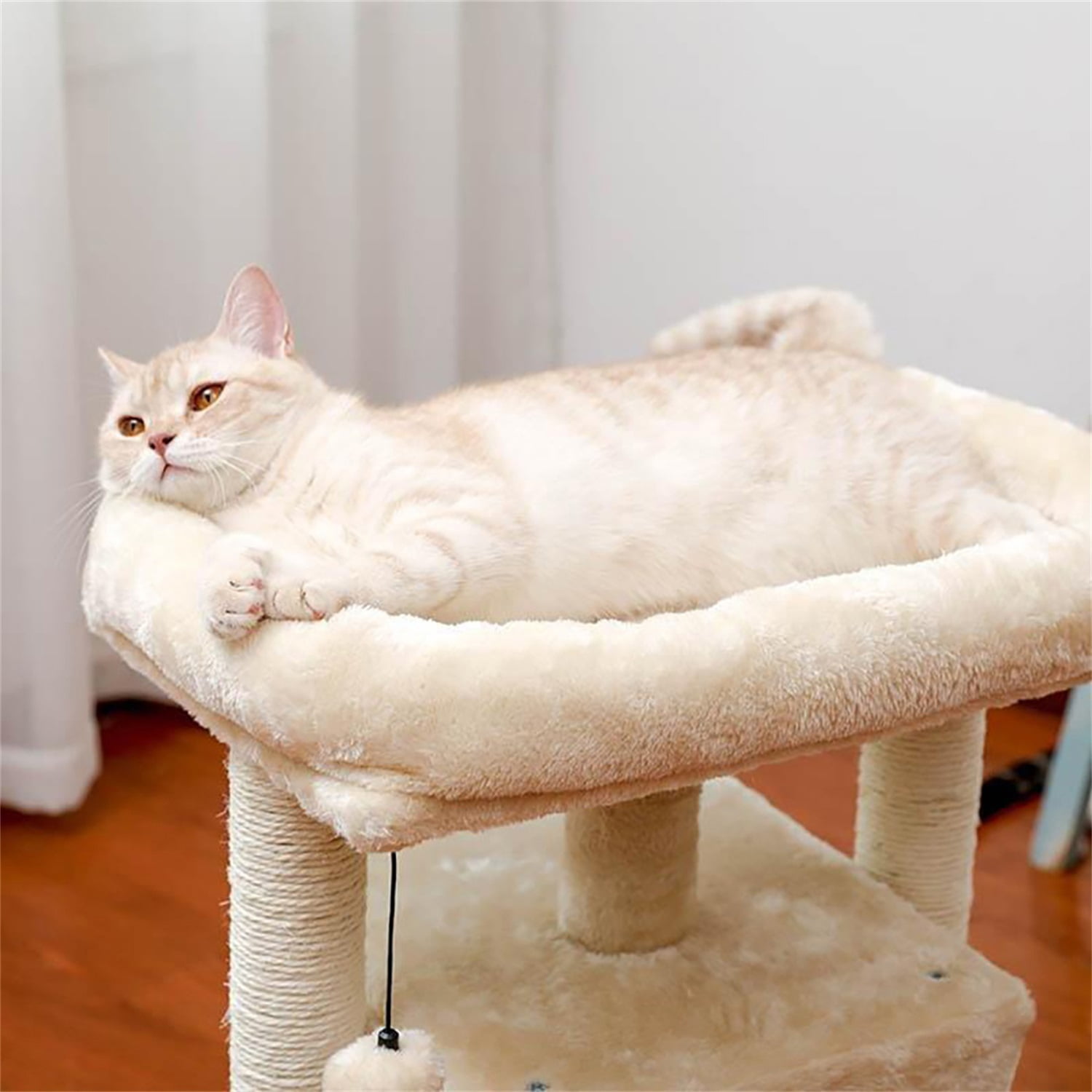 Pefilos Cat Tree Cat Houses for Outdoor Cats Cat Condo for Large Cats with Sisal Scratching Posts, Cat Nest for Indoor Cats Plush Perch, Cat Tower Furniture Cat Bed, Beige Pefilos Cat Tree Cat Houses for Outdoor Cats Cat Condo for Large Cats with Sisal Scratching Posts, Cat Nest for Indoor Cats Plush Perch, Cat Tower Furniture Cat Bed, Beige