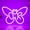 Butterfly-OR-Purple, variant on Ava Name LED Neon Sign, Name Decoration Dimmable Light for Bedroom, Room, Living Room, Birthday Party Decoration, Neon Sign for Girl, Birthday Name Decor for Girl, Size 14 * 5.9 inches