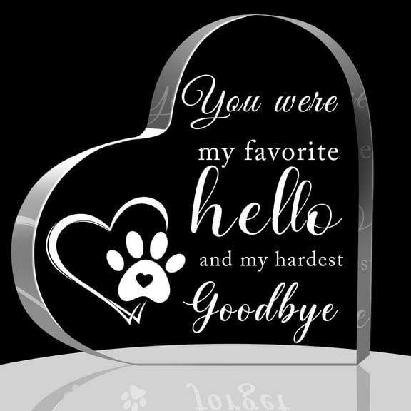 Pet Sympathy Gifts for Dogs Memorial Bereavement Gifts Acrylic Heart Condolence Gifts for Loss of Dog Remembrance Gifts for Loss of Loved One