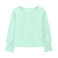 thumbnail image 7 of Girls Long Sleeve Eyelet Blouse Casual Crew Neck Lightweight Pullover Top for Kids Comfortable Loose Fit Shirt, 7 of 7