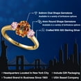 thumbnail image 2 of Gem Stone King 2.00 Ct Ecstasy Mystic Topaz Pink Lab Grown Diamond 18K Yellow Gold Plated Silver Ring, 2 of 6