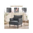 thumbnail image 4 of Corduroy moderno accent chair - ideal para comfy single sofa reading chair para dormitorio, waiting room, y oficina study in blanca con arms, 4 of 7