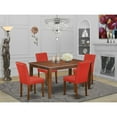 thumbnail image 4 of East West Furniture Dudley 5-piece Wood Dining Set in Mahogany/Firebrick Red, 4 of 4