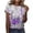Purple, variant on Otvok Womens Summer Tops Regular Casual Short Sleeve Flower Print Round Neck Pullover Blouse