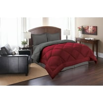 Elegant Comfort Gray and Red, Microfiber Comforters, Full/Queen (3 Counts)