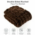 thumbnail image 3 of Battilo Chocolate Brown Faux Fur Throw Blanket,Soft Cozy Brown Fur Blanket for Living Room,50"x60", 3 of 8