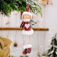 thumbnail image 2 of JINSIJU Christmas Pendant, Plaid Cartoon Girl Shaped Hanging Ornament, 2 of 3