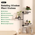 thumbnail image 3 of Window Rotating Plant Stand Shelf Indoor Black Metal Floating Shelves 3-Tier Wall Mount Plant Holders for Living Room Wall Planter Modern Home Decor for Gardening, 3 of 7