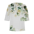 thumbnail image 4 of Aloohaidyvio Tops and Blouses ,Women Solid T-Shirt Mid-Length 3/4 Sleeves Blouse Round Neck Casual Tops, 4 of 4