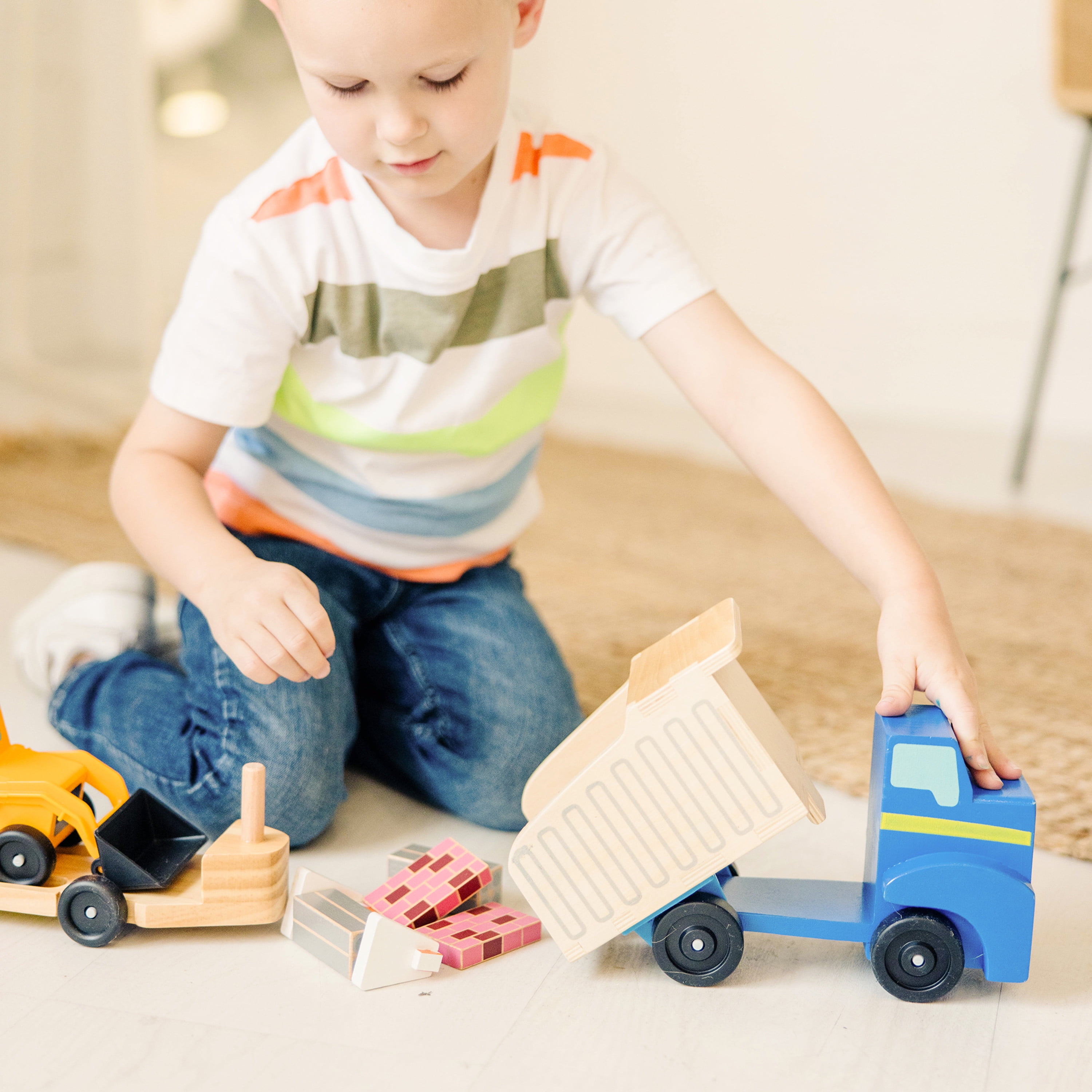 Melissa Doug Classic Toy Wooden Dump Truck Loader with