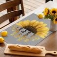 thumbnail image 3 of Placemats Set of 4, Yellow Sunflower Place Mats You Are My Only Sunshine Grey Tablemats Washable Placemat Table Decoration for Kitchen Table Dinner Party Home Decor Indoor Outdoor 13x19 Inch, 3 of 9