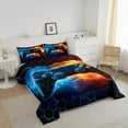 thumbnail image 2 of Blue Red Gamer Comforter Set,Honeycomb Gaming Comforter for Lightning Gamepad Bedding Set Game Room Decor Duvet Set Room Decor Quilt Set Bedding Collection, 2 of 6