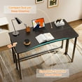 thumbnail image 5 of Folding Desk with Storage Shelf,  Foldable Computer Table for Small Spaces, Space Saving Sofa Table for Couch, Writing Work Office Computer Desk, Easy to Fold, 5 of 18