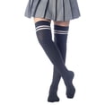 thumbnail image 2 of iB-iP Women's Football Style Stripes Sports Thigh High Long Socks, 2 of 8