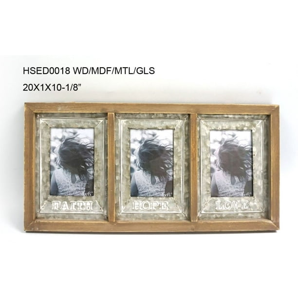 Set of 2 Brown Faith Hope Love Rectangular Photo Frames 20" - Walmart