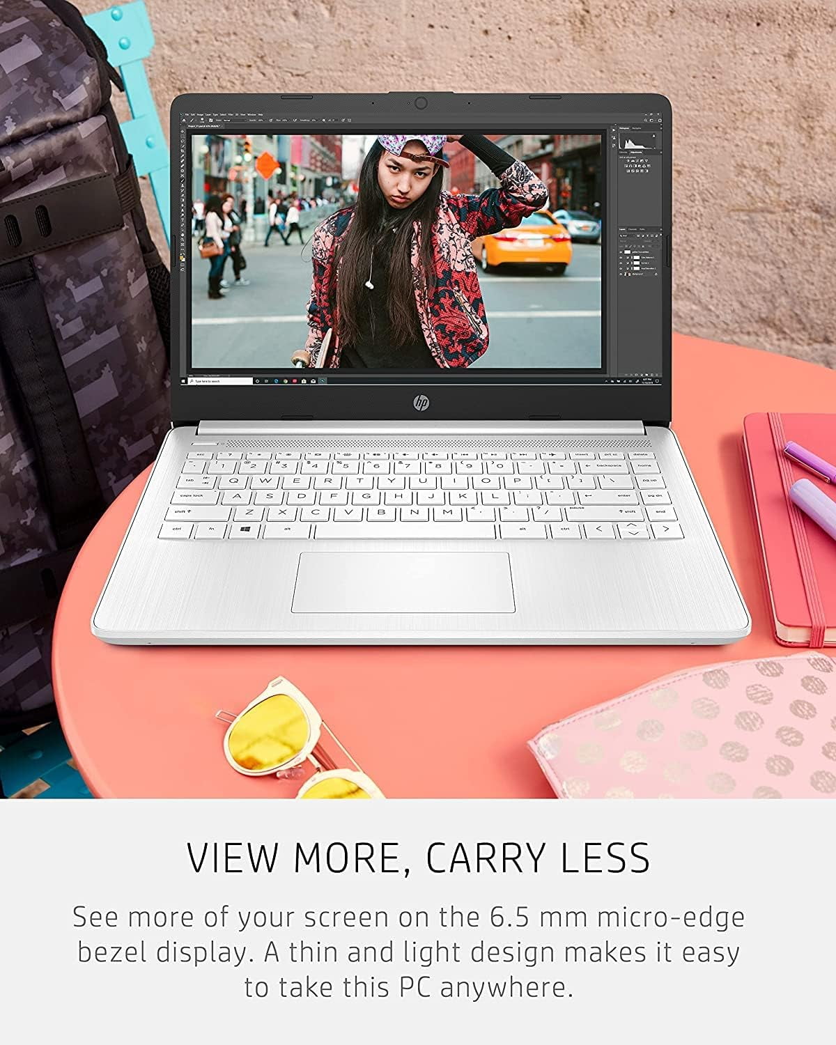 HP Stream Laptop, 14" HD Laptop, Intel Celeron N4020 Processor, 4GB RAM, 64GB eMMC, HD Audio, HD Webcam, Intel UHD Graphics 600, 1 Year Office, HDMI, Win 10 S, White, 32GB Hotface USB Card
