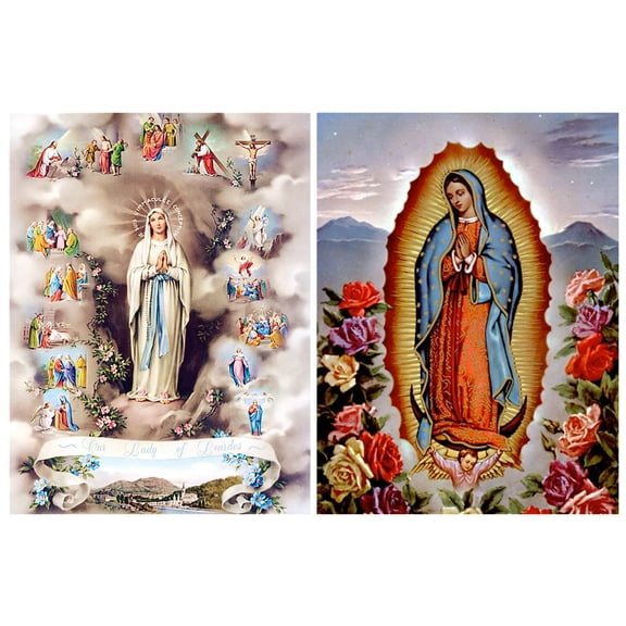 2-Pack Mother Mary Diamond Painting Kits - Madonna Full Drill 5D DIY Diamond Art for Adults Kids Home Wall Decor Gifts, 12x16in, Pattern#13
