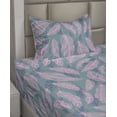 thumbnail image 2 of Ambesonne Ethnic Fitted & Flat Sheet with Sham 3 Pcs Set, Tribal Repeating Feathers, Twin XL, Cadet Blue and Soft Pink, 2 of 4