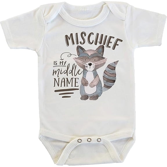 Mischief Is My Middle Name Raccoon Onesie/Bodysuit