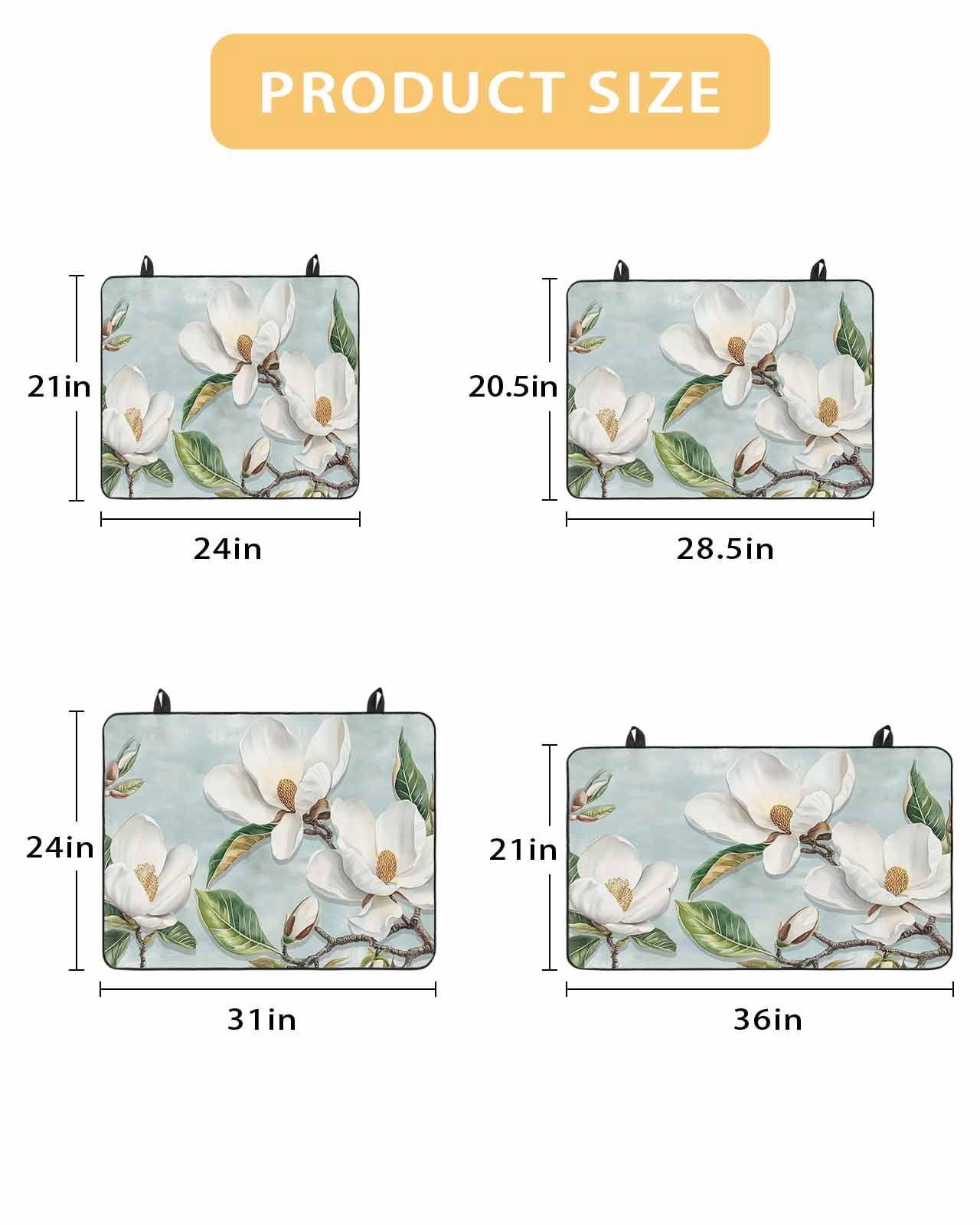 nqOlkjepod Large Induction Cooktop Protector Mat 24"x21", Botanical Flowers Stove Top Covers for Electric Stove, Country Magnolia Leaves Branches Stove Burner Cover Mats, Glass Top Stove Cover