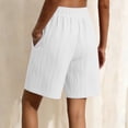 thumbnail image 6 of Edvintorg Bermuda Shorts for Women Knee Length Elastic Waisted Breathable Lightweight Loose Fit Casual Short Women Summer Clothes White M, 6 of 6