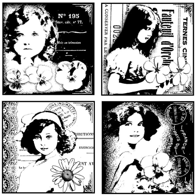 Crafty Individuals Unmounted Rubber Stamp 4.75"X7" Pkg-4 Pretty Young Girls