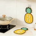 thumbnail image 5 of SIYTUAU Pineapple Pot Lid Rack Insulation Pad Cutting Board Placement Soap Drainage Dining Pad Cup Pad Fruit Shaped Yellow Plastic Yellow, 5 of 6