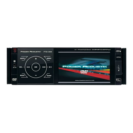Power Acoustik PTID-3600 - DVD receiver - display - 3.6 in - in-dash unit - Full-DIN - 40 Watts x 4