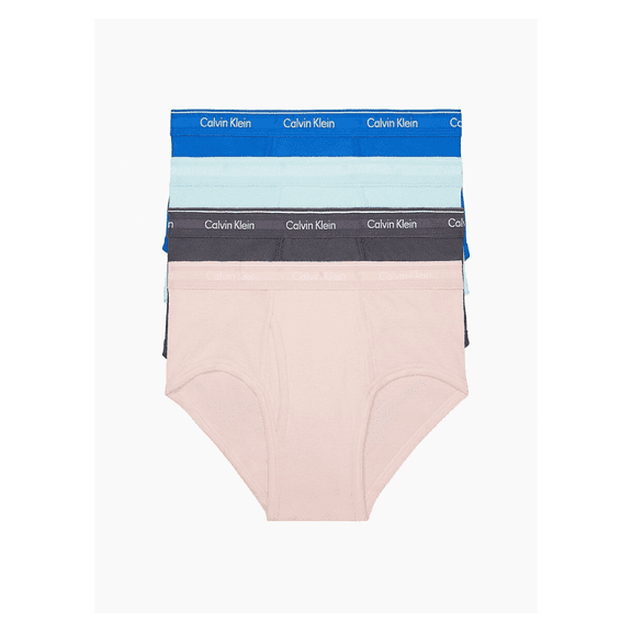 Calvin Klein 4 pack Pink Brown Blue Men's Cotton Classics Fit Brief Slip