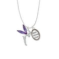 thumbnail image 2 of Delight Jewelry Silvertone Large Fairy with Purple Wings Best Mom Ever Charm Necklace, 2 of 4