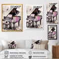 thumbnail image 4 of Designart "Pink and Grey Piano Minimalist Harmony" Music Framed Wall Art - Vintage Black Music Piano Living Room Framed Canvas Art, 4 of 6