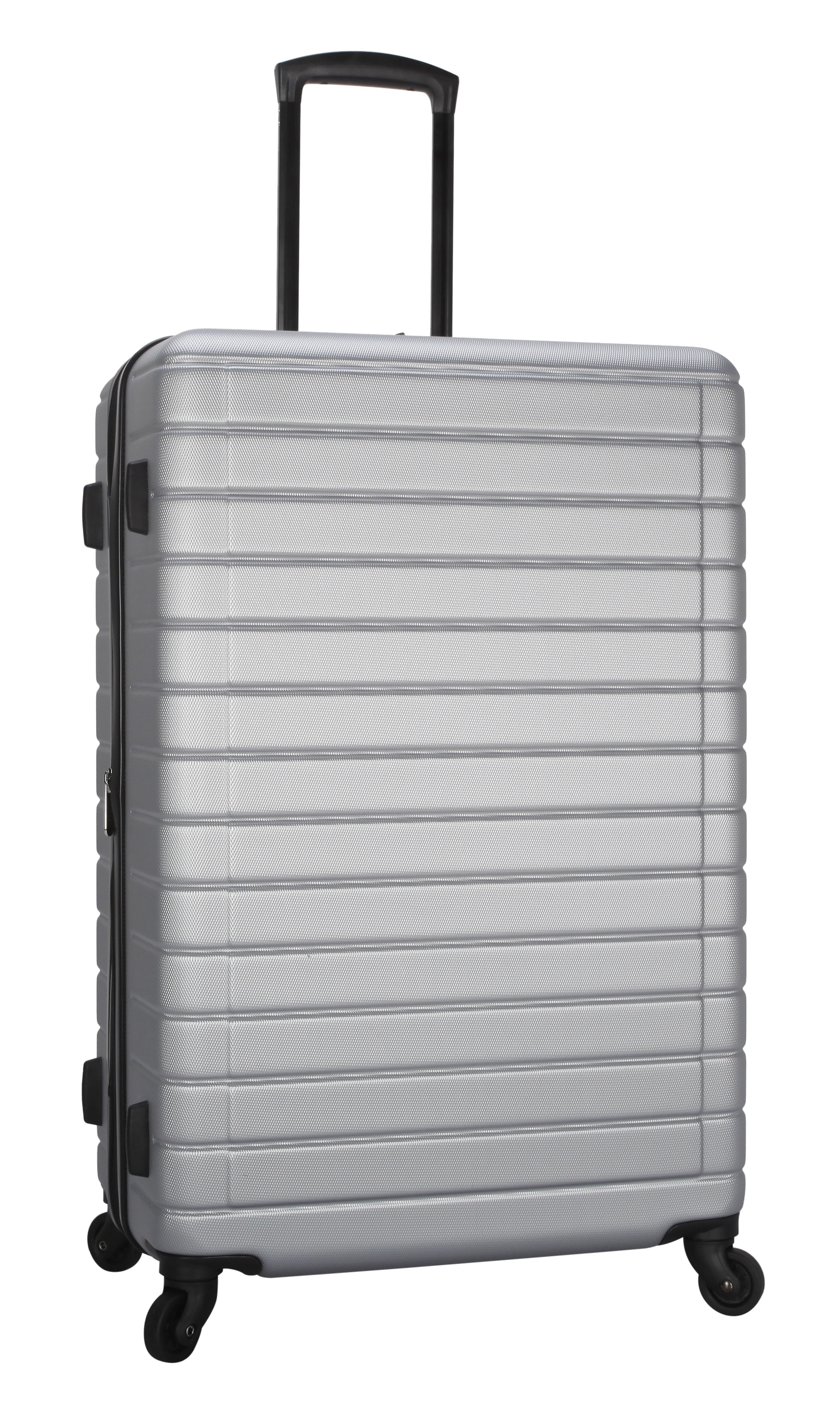 Protege Vacationer 28-inch Checked Expandable Hardside Luggage With 360-Spinner Wheels and Divider Pockets, Silver