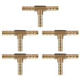 thumbnail image 1 of Conector en T de latón, 5 piezas de accesorios de tubería en T para manguera de aire/agua/aceite/gas, junta de tubería de latón(6 mm),, 1 of 5