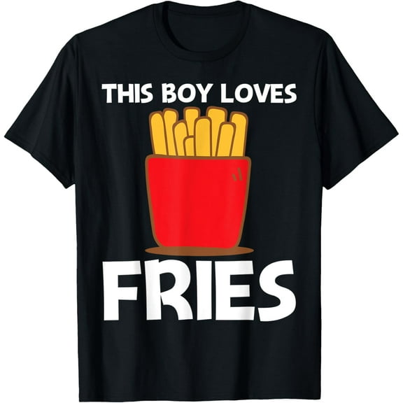 Cool Fries Design For Boys Kids Fast Food Dish Snack Lovers T-Shirt