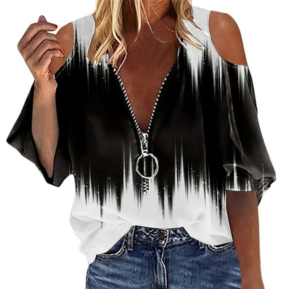 Summer Tops for Women T Shirts Spandex Long Sleeves Women Shirt Short Sleeve T Shirts for Pack Shirt Womens Compression Womens Large Fashion Striped Short Sleeve Tee Packs Black S