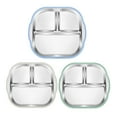 thumbnail image 4 of Shoreew Stainless Steel Toddler Plate with Suction Base 3-Compartment Baby Bowl Non-Slip Silicone Grip Unbreakable Metal Kids Dish, 4 of 7
