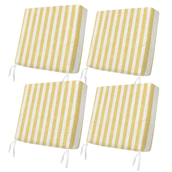 Outdoor Patio Cushion Covers 4 Pack Yellow Patio Chair Cushion Covers with Ties and Zipper Modern Abstract Linens Farmhouse Waterproof Outdoor Seat Cushion Covers for Patio Furniture 20"x18"